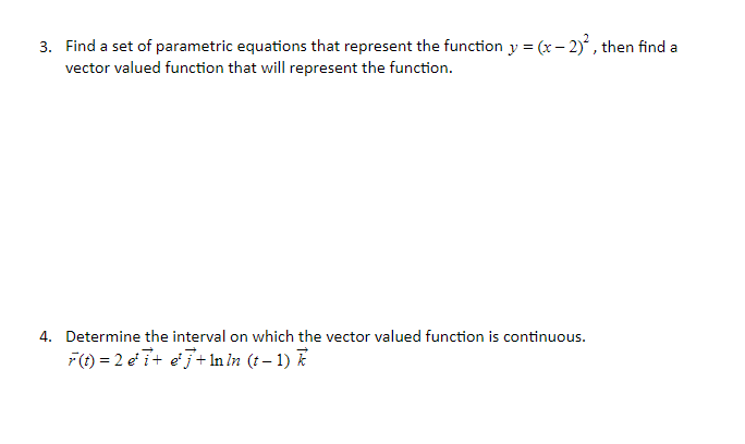Solved 3. Find a set of parametric equations that represent | Chegg.com