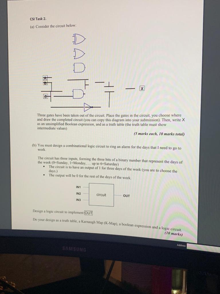 Solved CSI Task 2. (a) Consider the circuit below: 年 D - x e | Chegg.com