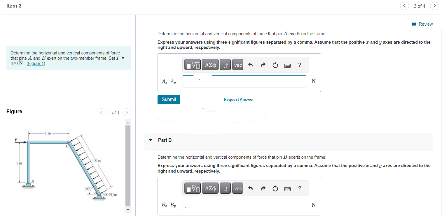 Solved Determine the horizontal and vertical components of