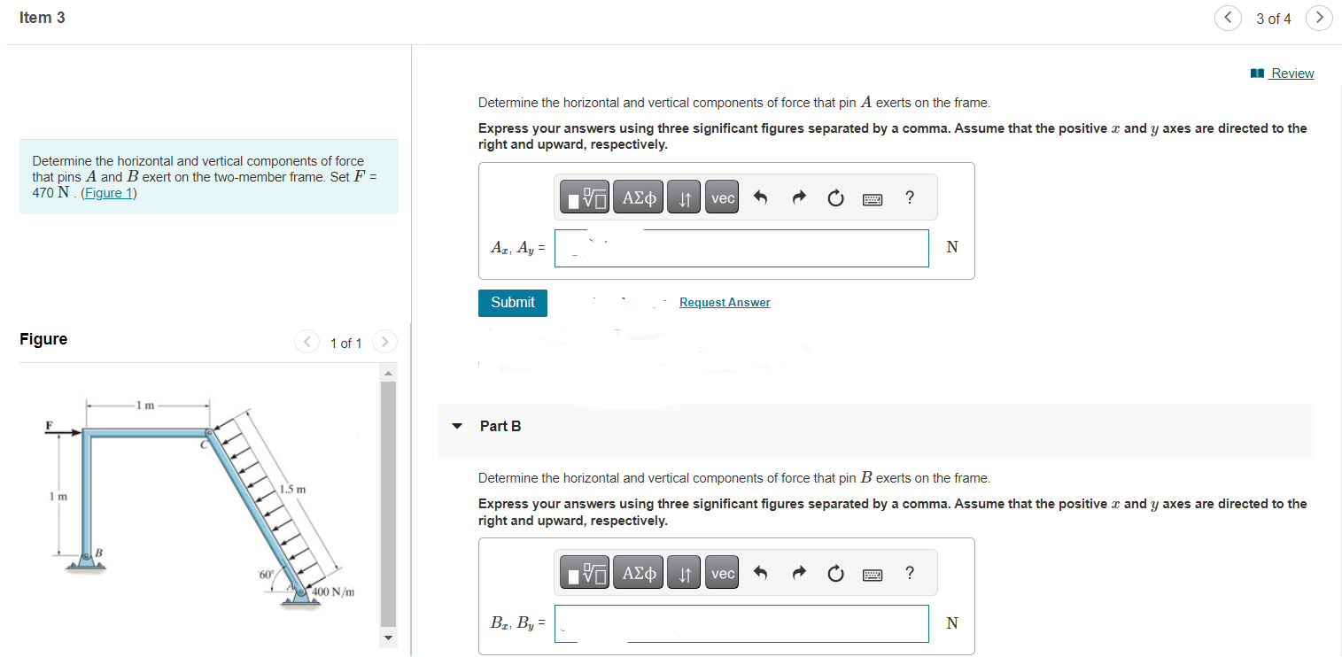 Solved Determine the horizontal and vertical components of | Chegg.com