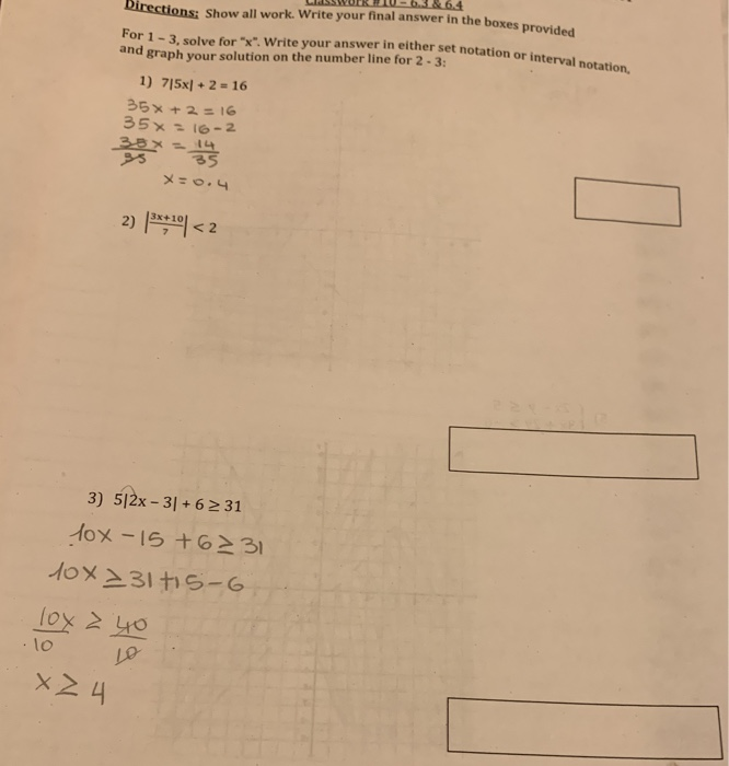 Solved & 6.4 Directions: Show all work. Write your final | Chegg.com