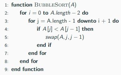 Solved Considering the pseudocode for the bubblesort | Chegg.com image.