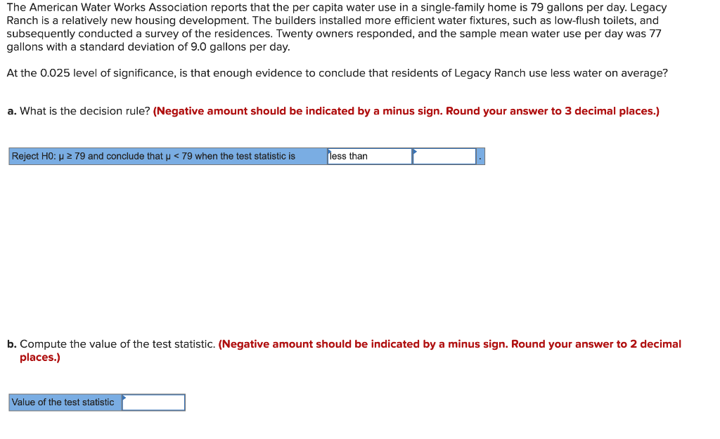 Solved The American Water Works Association reports that the