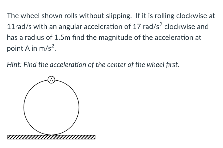 Solved The wheel shown rolls without slipping. If it is | Chegg.com
