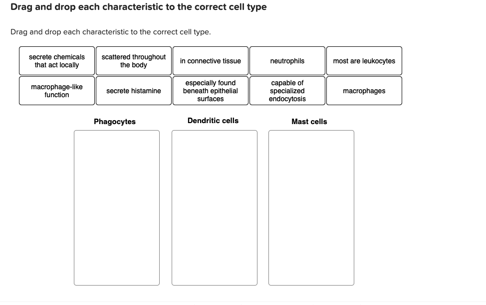 Solved Drag and drop each characteristic to the correct cell | Chegg.com