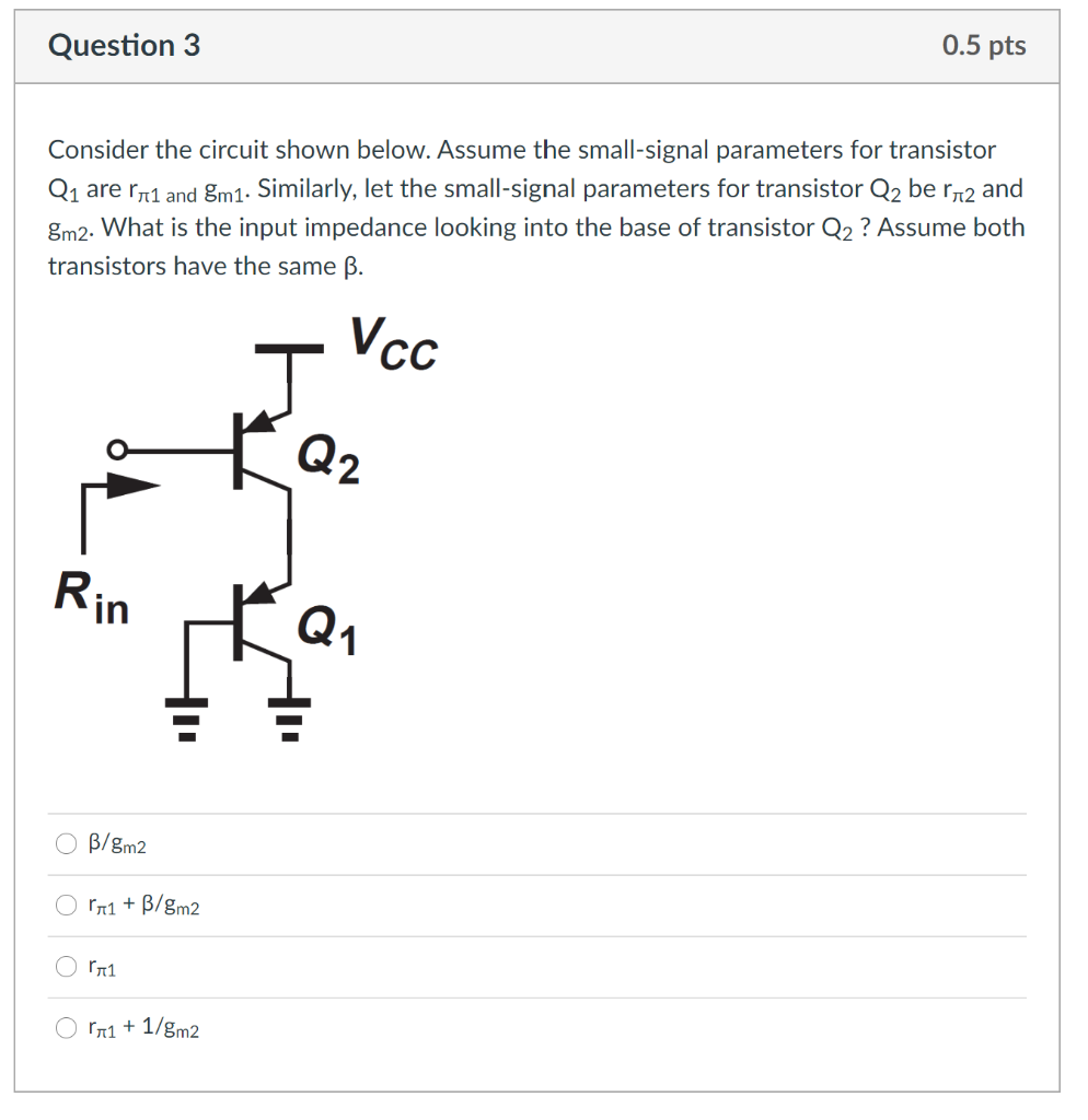 Solved Question 2 1 pts Consider the circuit shown below. | Chegg.com