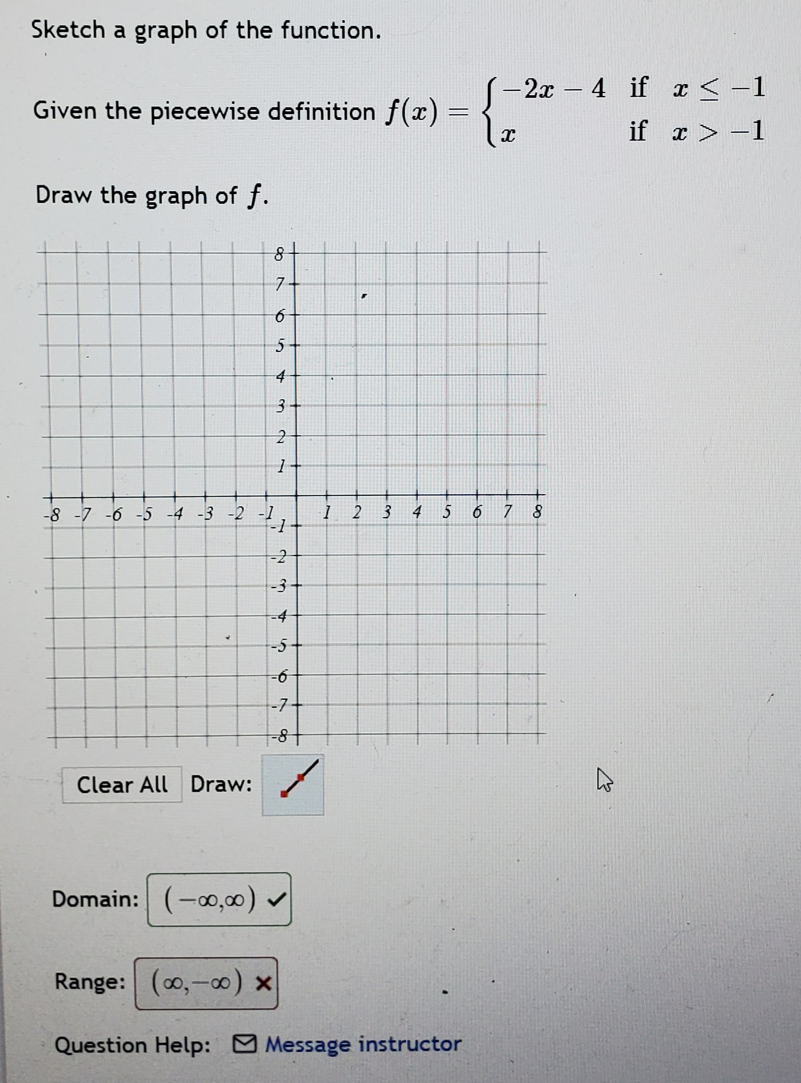 Draw Domain Solved Sketch a graph of the function.Given the piecewise | Chegg.com