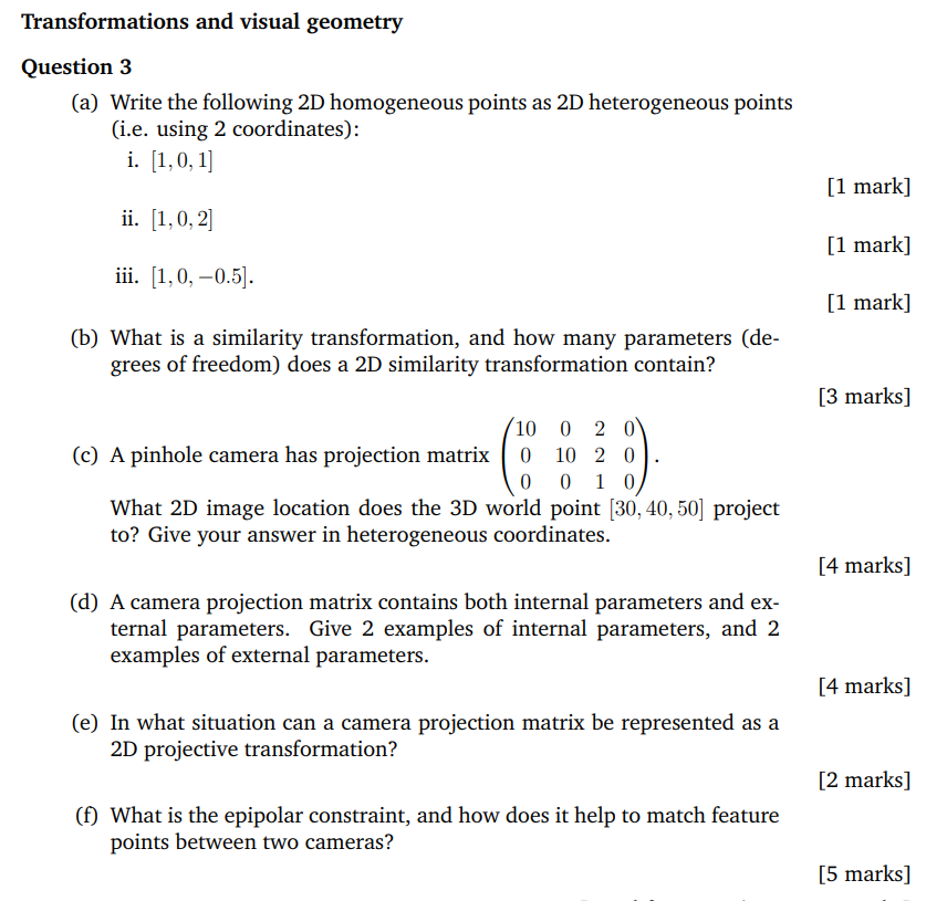 Solved Transformations and visual geometry Question 3 (a) | Chegg.com