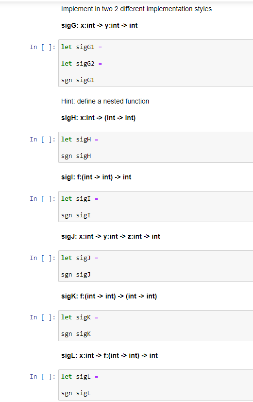 For each of the following signatures, create a | Chegg.com