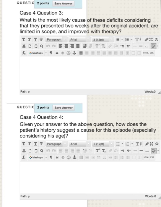 QUESTIO 2 points Save Answer Case 4 Question 3 What | Chegg.com