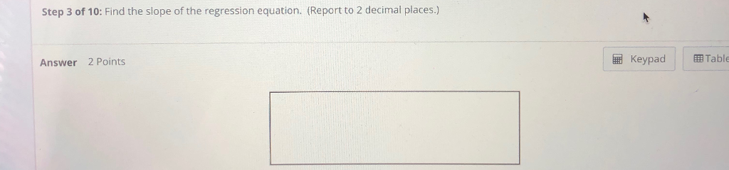 Solved Question 1 of 1 Step 1 of 10 00:29:42 Regression | Chegg.com