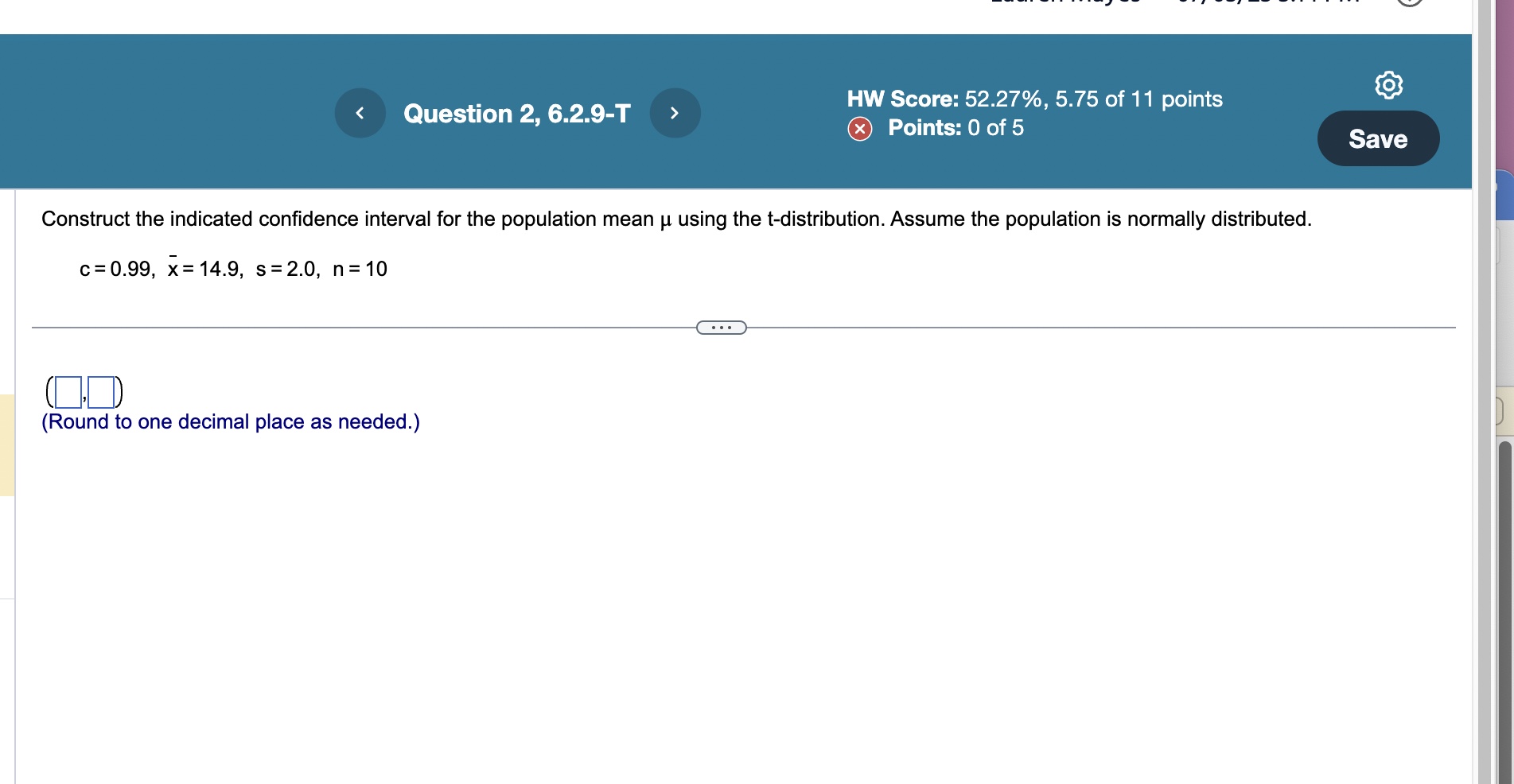 Solved Construct the indicated confidence interval for the | Chegg.com