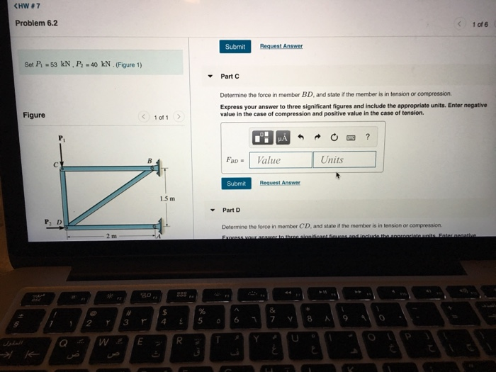Solved Problem 6.2 1 of 6> Set Pt -53 kN, P-40 kN. (Figure | Chegg.com