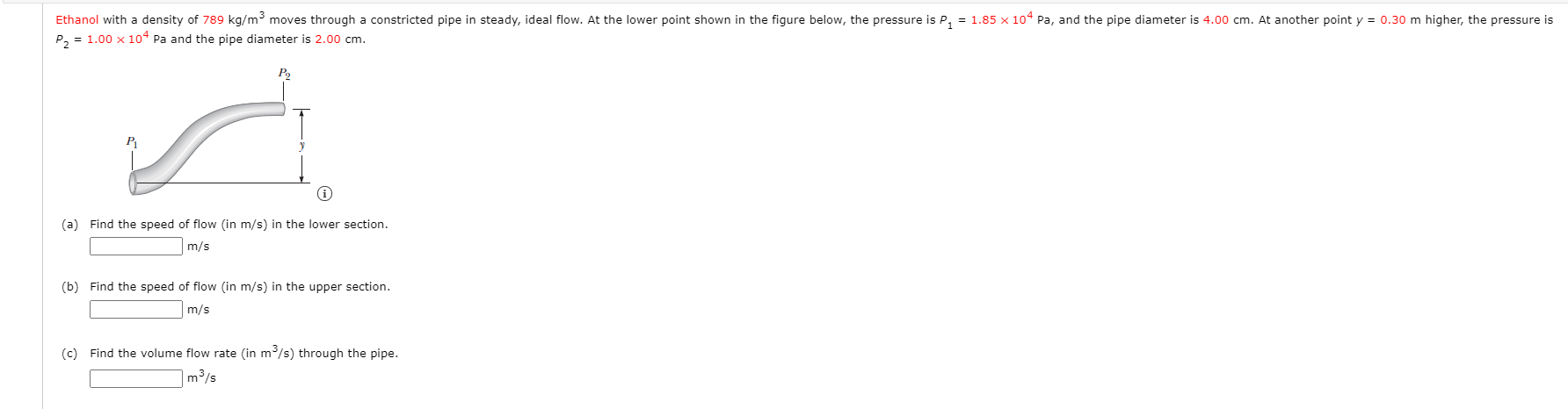 Solved Ethanol With A Density Of 789 Kg M3 Moves Through Chegg Com