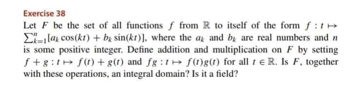 Solved Exercise 38 Let F be the set of all functions f from | Chegg.com