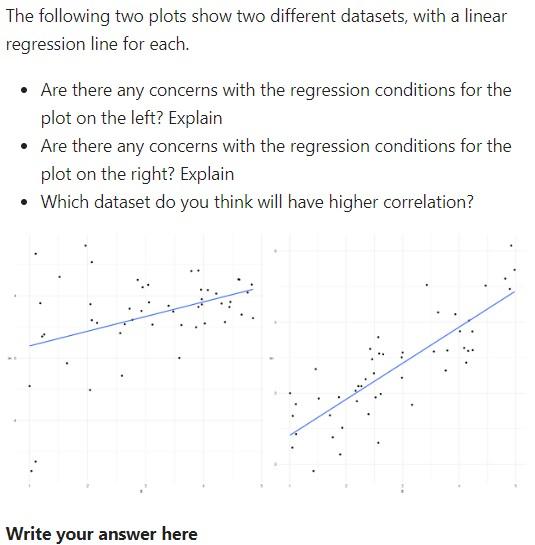 Solved The Following Two Plots Show Two Different Datasets, | Chegg.com