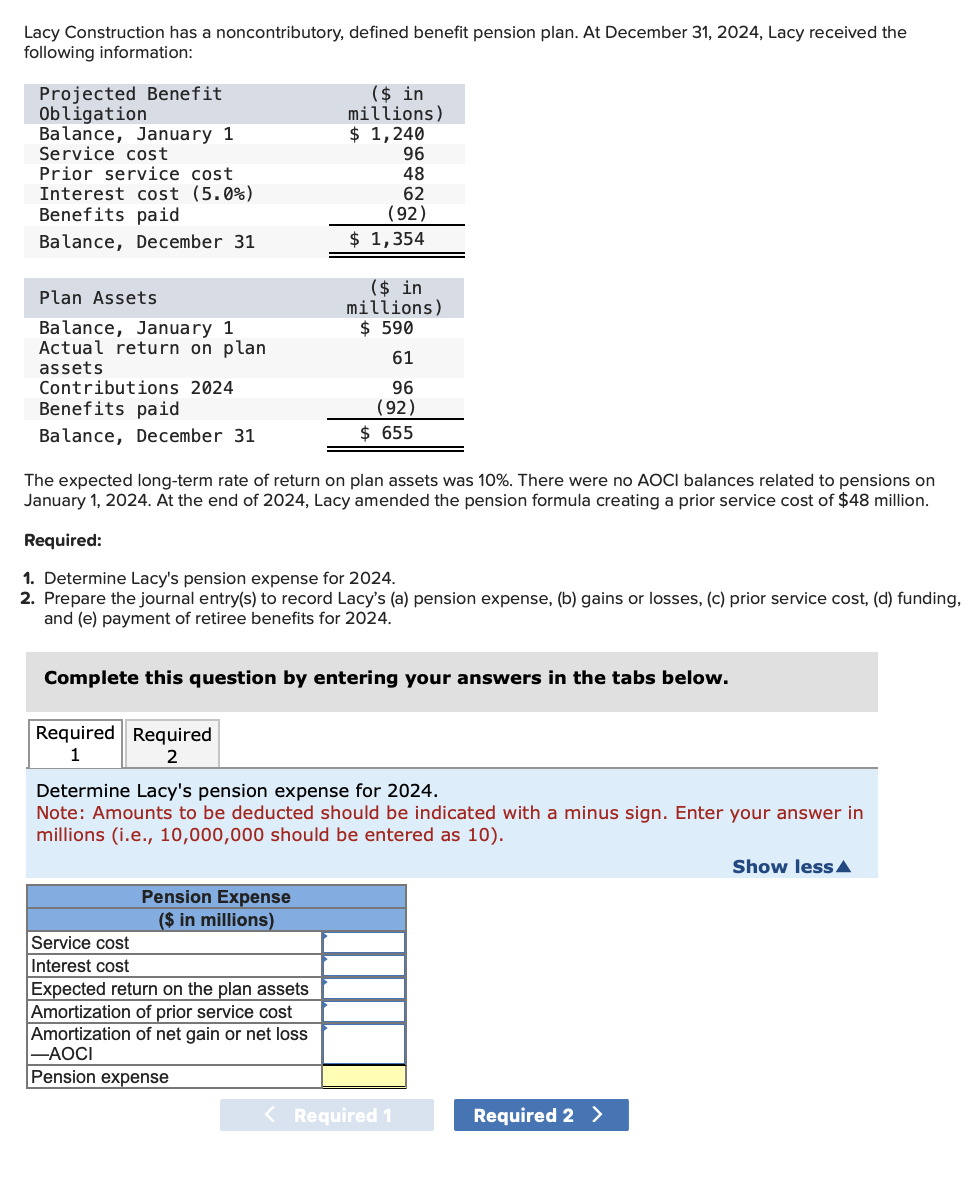 Solved Lacy Construction has a noncontributory, defined