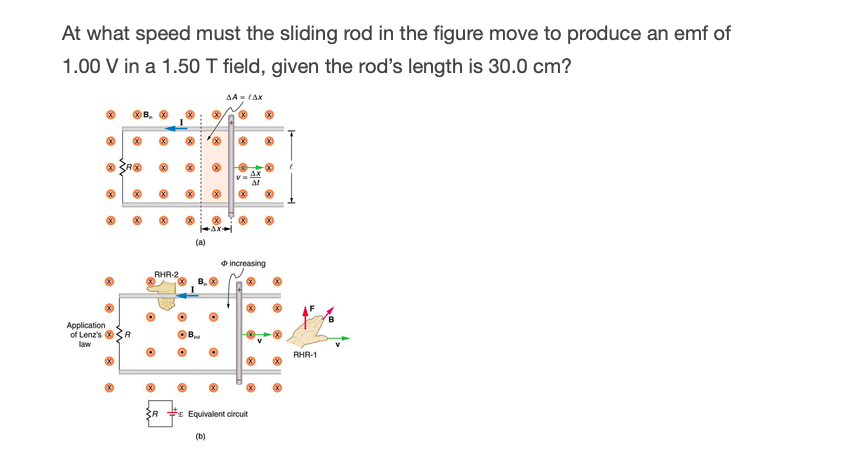 Sliding Rod Examples Solved At what speed must the sliding rod in the figure move | Chegg.com