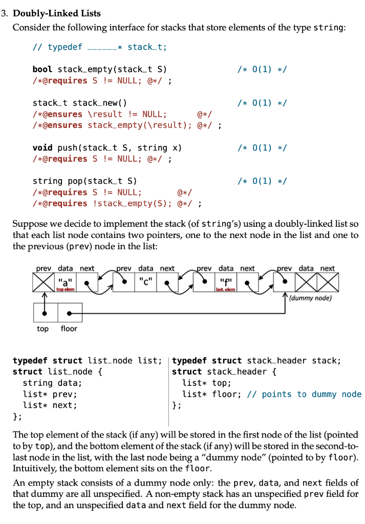 Solved Consider The Following Interface For Stacks That | Chegg.com