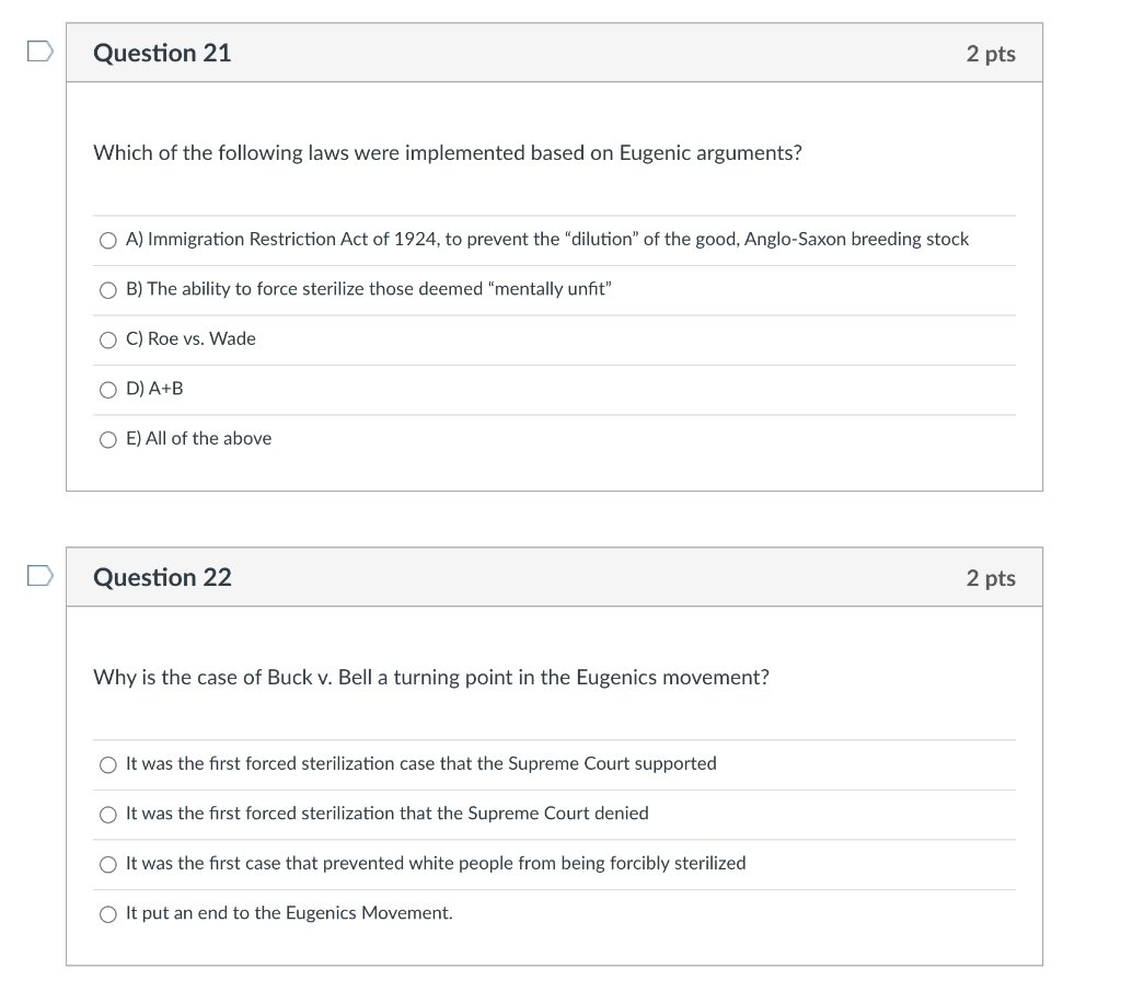 Solved Question 21 2 pts Which of the following laws were | Chegg.com