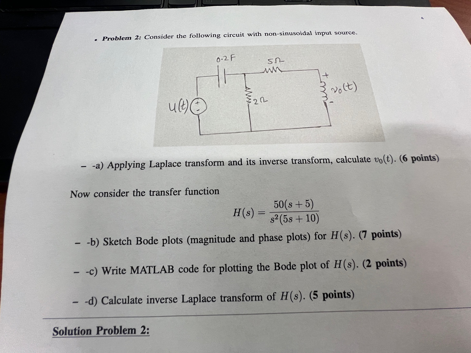 Solved - Problem 2: Consider the following circuit with | Chegg.com