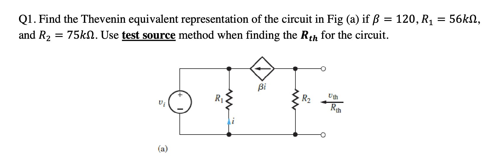 Solved Q1. ﻿Find the Thevenin equivalent representation of | Chegg.com