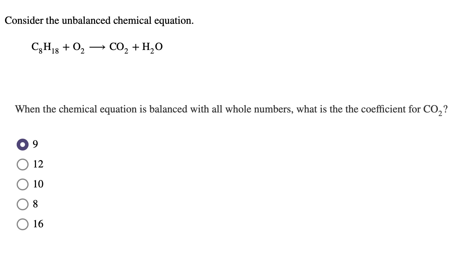 Solved Consider the unbalanced chemical equation.