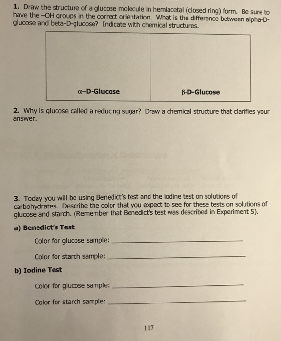Solved 1. Draw the structure of a glucose molecule in