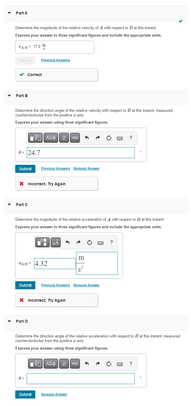Solved At the instant shown in (Figure 1), the car at A is | Chegg.com