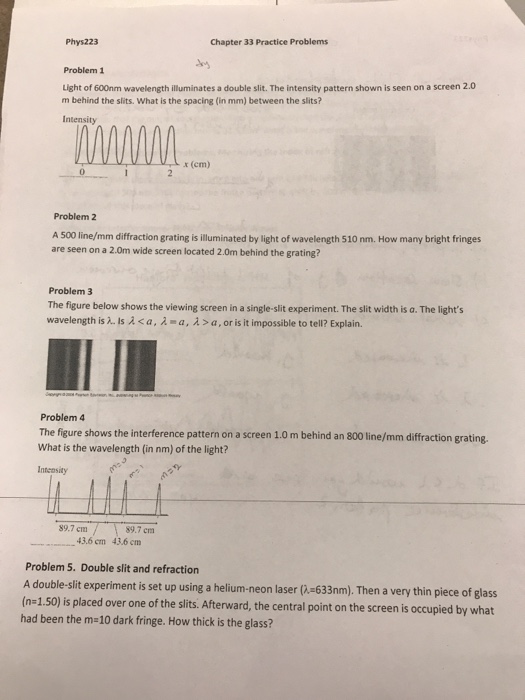 Solved Chapter 33 Practice Problems Phys223 Problem 1 Light | Chegg.com