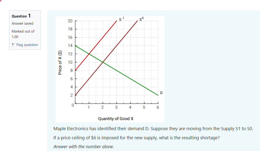 Solved Question 1 Answer saved Marked out of 1.00 Flag | Chegg.com