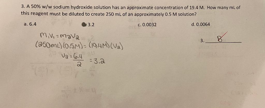 Solved 3. A 50%w/w sodium hydroxide solution has an | Chegg.com