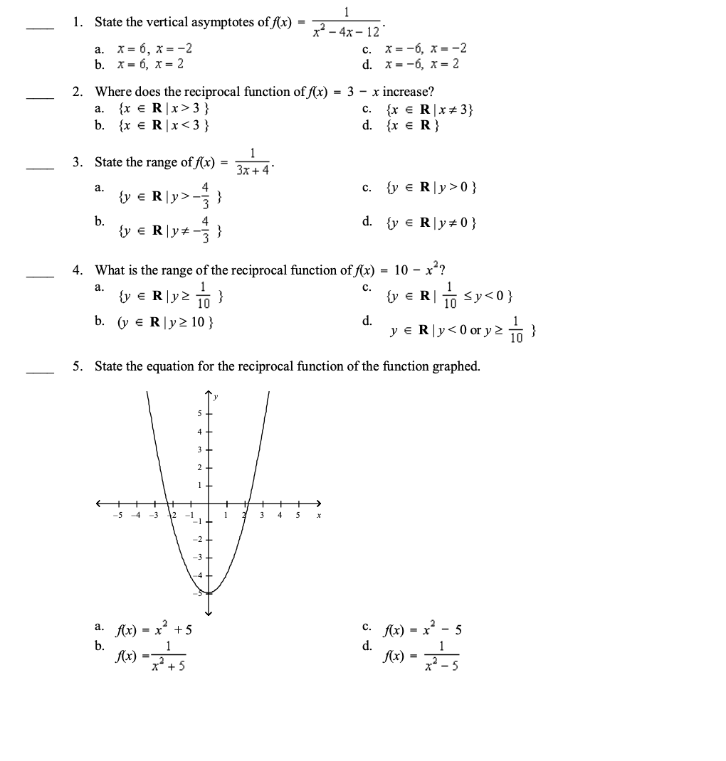 1 State The Vertical Asymptotes Of F X A X 6 X Chegg Com