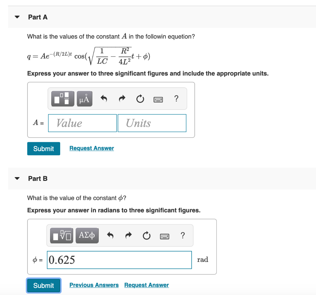 An L R C Series Circuit Has L 0 400 H C 4 00 Chegg Com