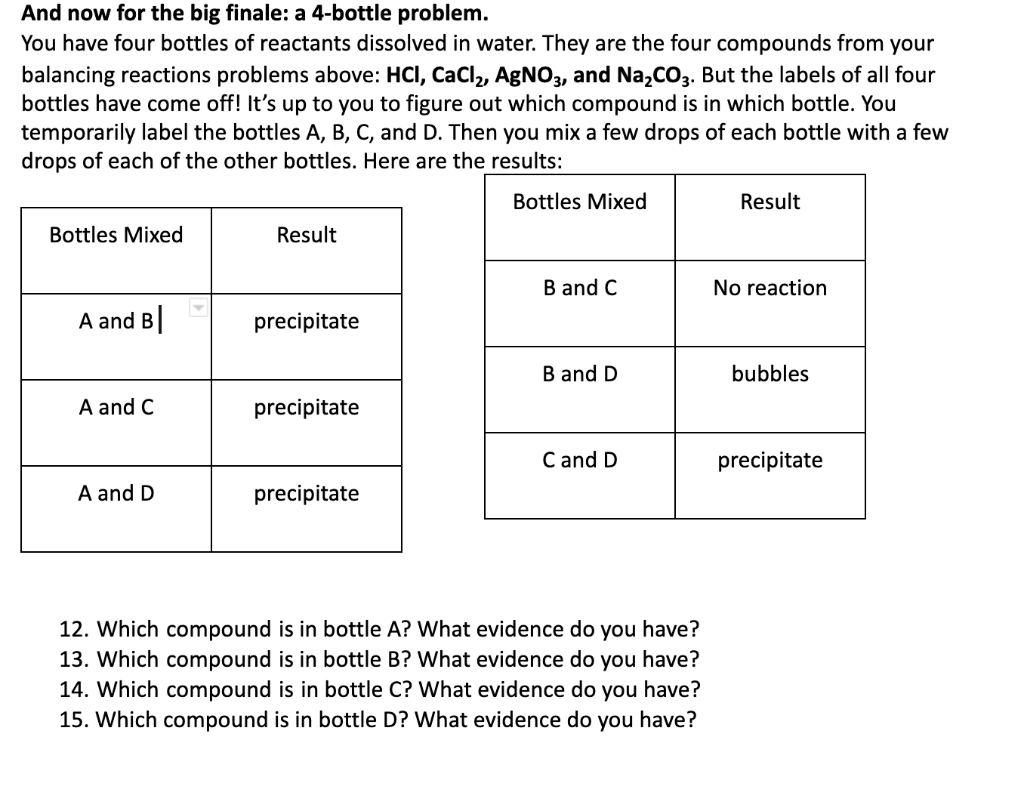 Solved And now for the big finale: a 4-bottle problem. You | Chegg.com