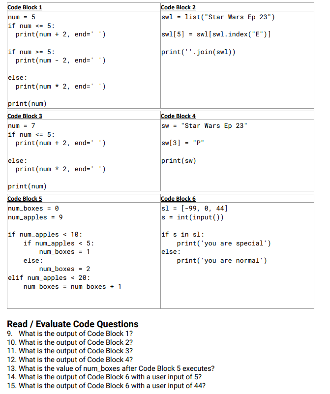 Solved Short Answer Questions 1. Given the following list: | Chegg.com