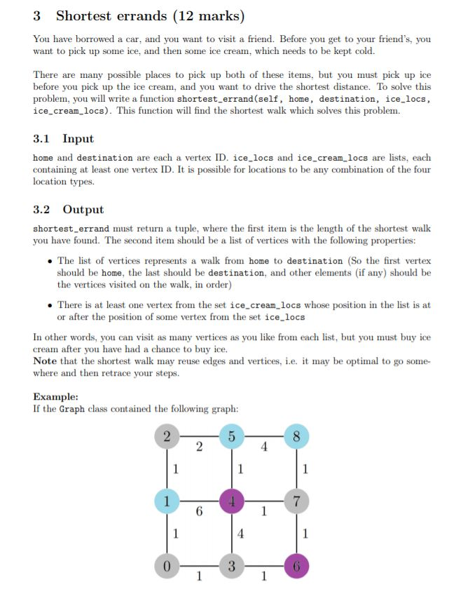 In Python Example of usage In this assignment you | Chegg.com