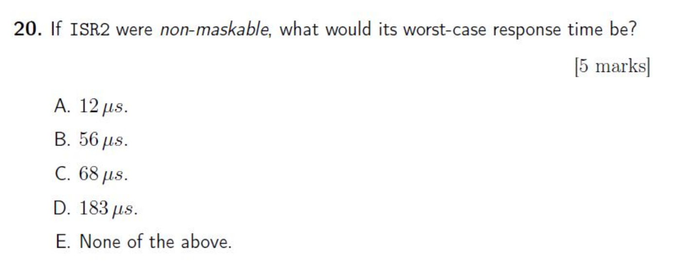 Solved A realtime system uses three maskable interrupts to