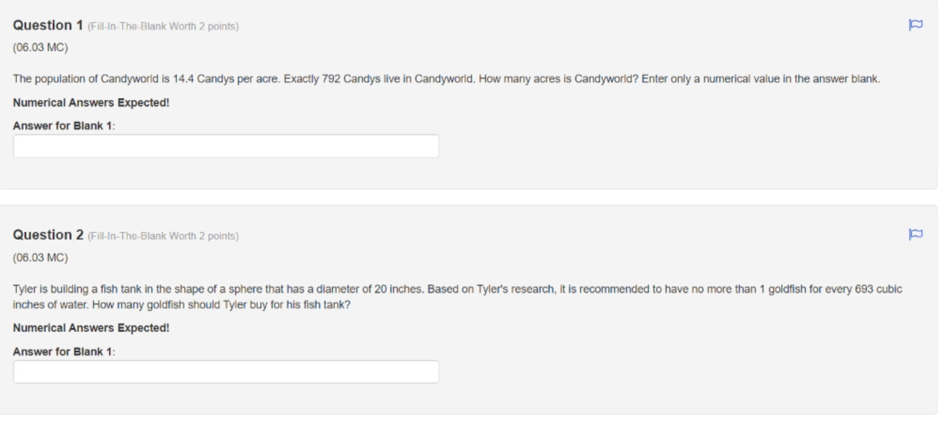 Question 1 (Fill In The Blank Worth 2 points) (06.03