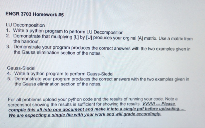 lu decomposition python