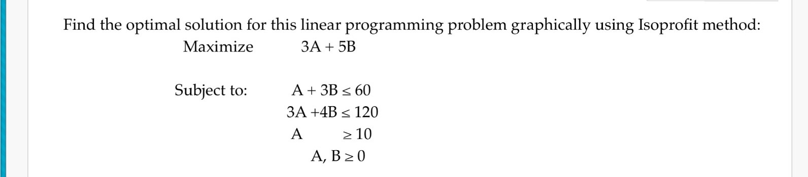 Find the optimal solution for this linear programming | Chegg.com