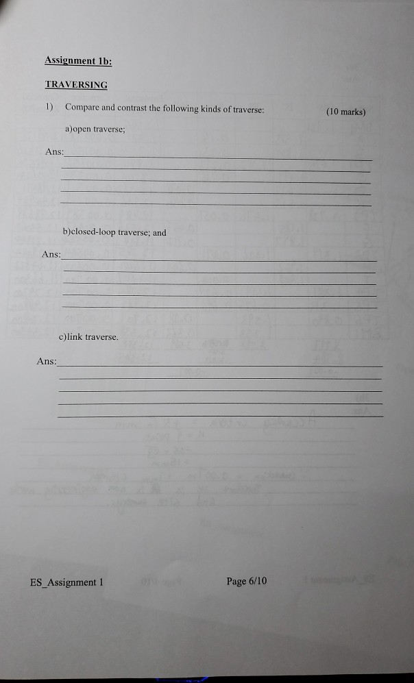 Solved Assignment 1b: TRAVERSING 1) Compare and contrast the | Chegg.com