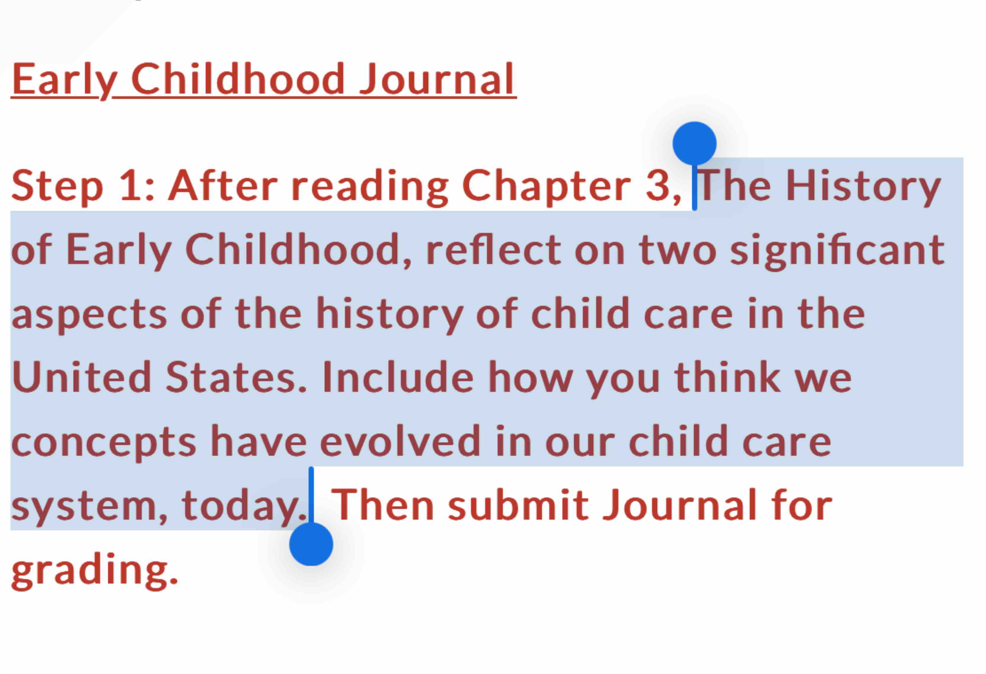 Solved Early Childhood JournalStep 1: After reading Chapter | Chegg.com