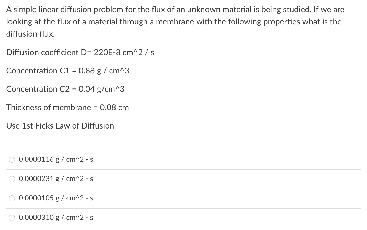 Solved A simple linear diffusion problem for the flux of an | Chegg.com