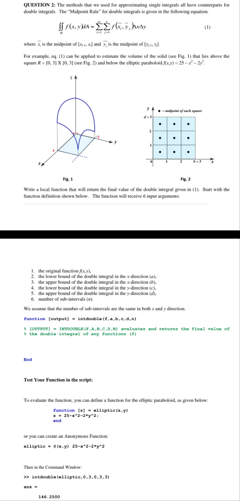 Solved (Matlab) Write a local function that will return the | Chegg.com
