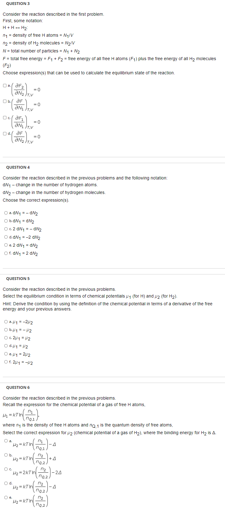 Solved QUESTION 1 Consider The Reaction H+H+H2 In Which Two | Chegg.com