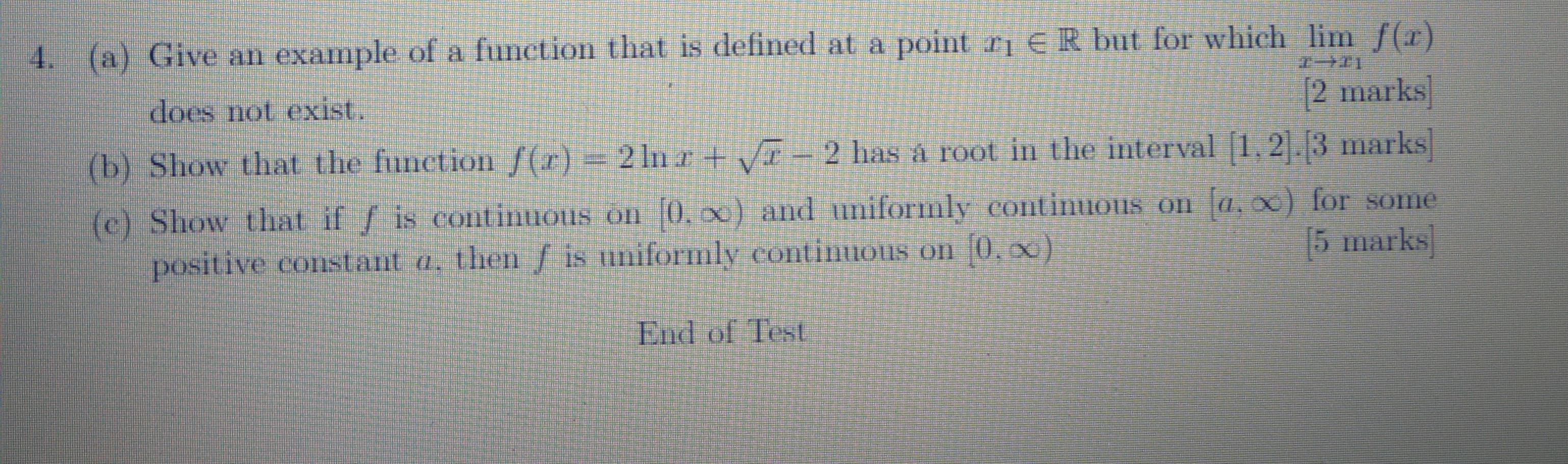 Solved 4 A Give An Example Of A Function That Is Defin Chegg Com