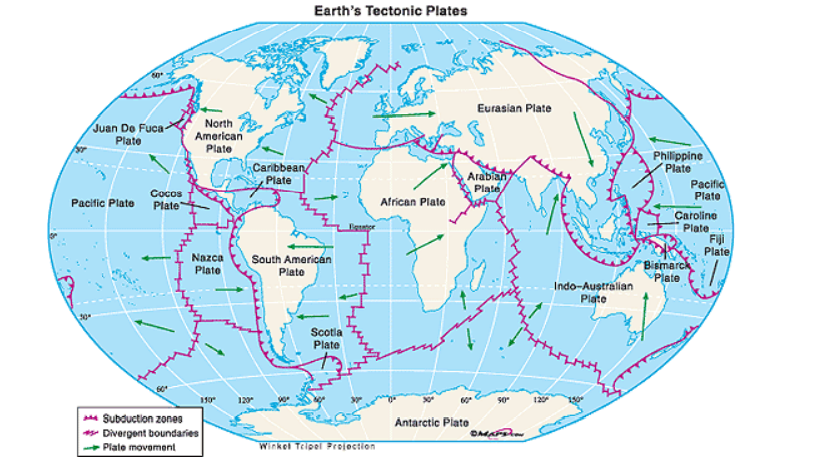 Solved Earth's Tectonic Plates 60 Eurasian Plate Juan Do | Chegg.com