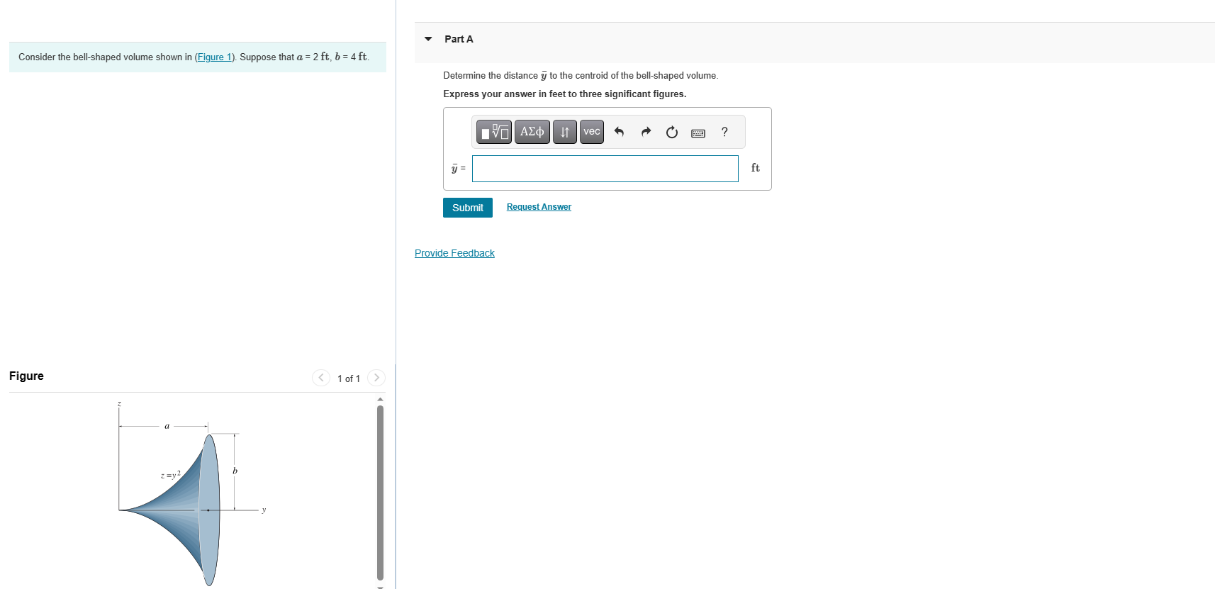 Solved Consider The Bell-shaped Volume Shown In (Figure 1). | Chegg.com