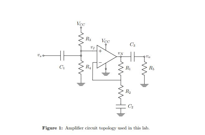 Rs Vcc C3 Ux Uo C1 C2 Figure 1: Amplifier circuit | Chegg.com